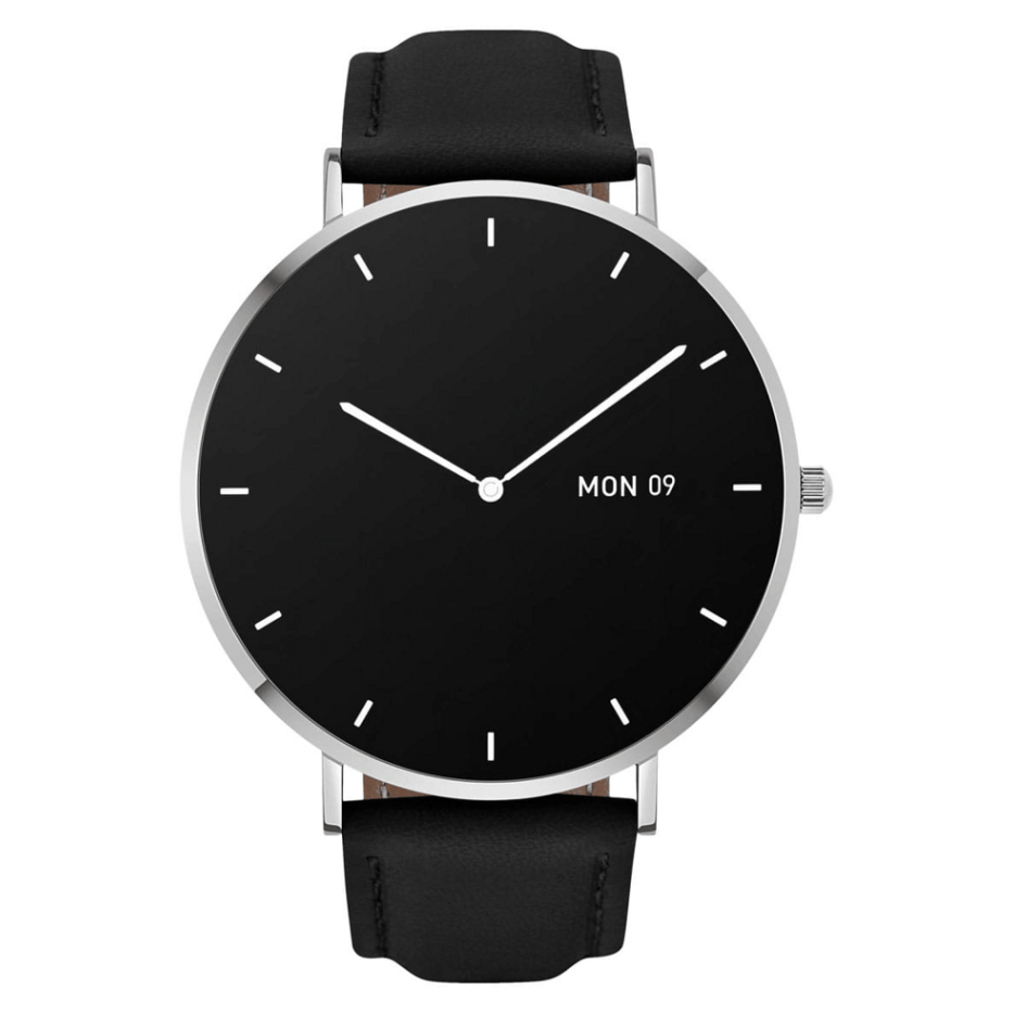 Levně GARETT ELECTRONICS Smartwatch Verona stříbrná černý řemínek chytré hodinky