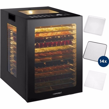 CONCEPT SO5000 Sušička ovoce digitální 850 W (Sušičky ovoce) - Digitální, Elektrické, S termoregulací, Do zásuvky, Svítící, Časovač