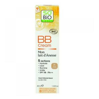 SO´BIO Bio BB krém s obsahem oslího mléka n°1 Světlá béžová 40 ml