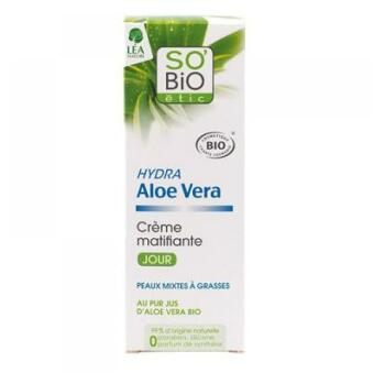 SO´BIO Bio Denní krém matující Aloe vera 50 ml