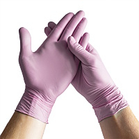 SOFTCLINIC Nitrilové rukavice vyšetřovací nepudrované růžové S 100 ks