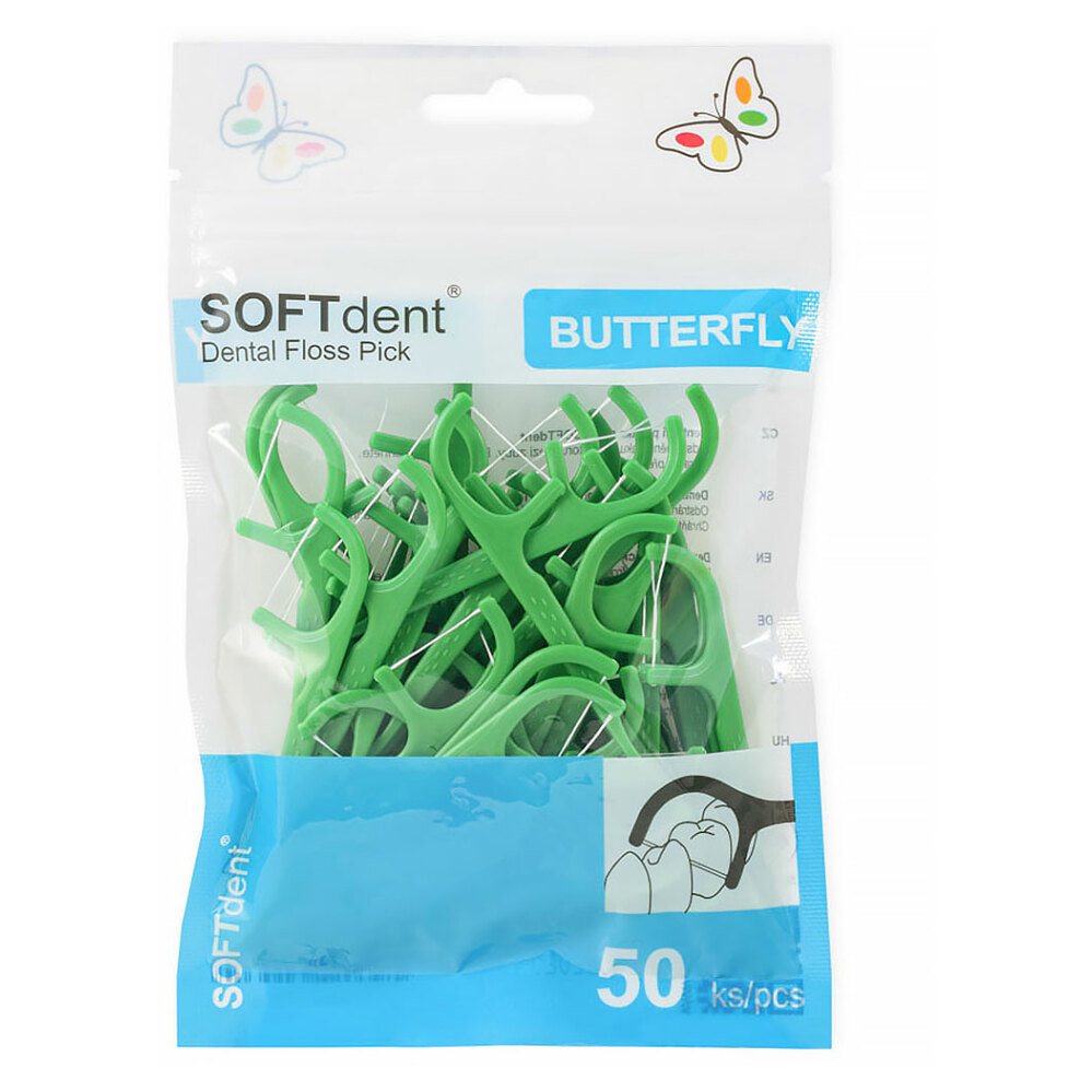 E-shop SOFTdent Butterfly dentální párátka s nití 50 ks
