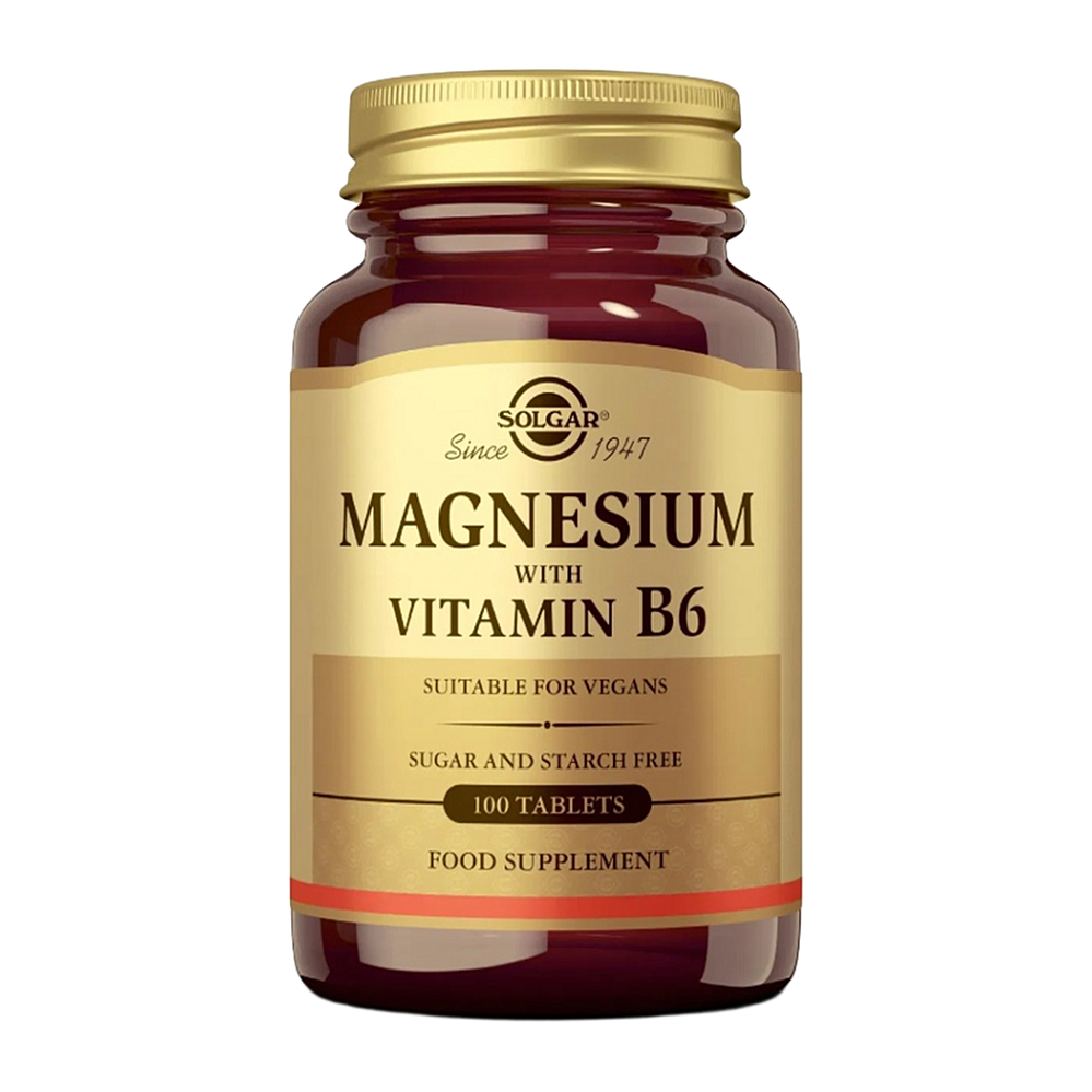 SOLGAR Hořčík s Vitamínem B6 100 tablet