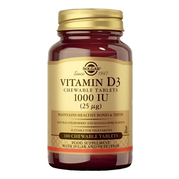 SOLGAR Vitamín D3 1000 IU 100 tablet (Vitamín D) - Jednosložkové