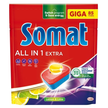 SOMAT All in 1 Extra Tablety do myčky Lemon 85 kusů (Kapsle a tablety do myčky) - Čistící