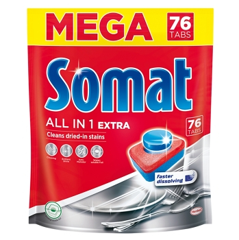 SOMAT Tablety do myčky All in One Extra Mega 76 ks