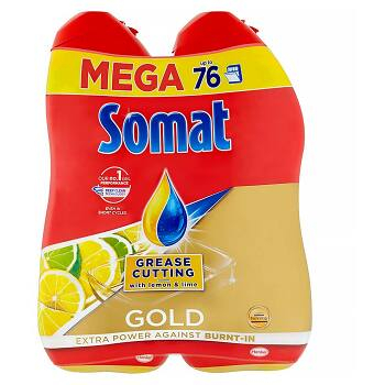 SOMAT Gold Mega gel Grease Cutting Lemon & Lime 2x 684 ml