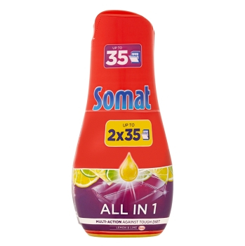 SOMAT All in One Gel na mytí nádobí Lemon 2x 630 ml