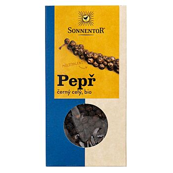 SONNENTOR Pepř černý celý BIO 55 g (Koření a kořenící směsi) - Jednosložkové, BIO