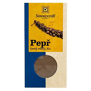 SONNENTOR Pepř černý mletý BIO 50 g (Koření a kořenící směsi) - Jednosložkové, BIO