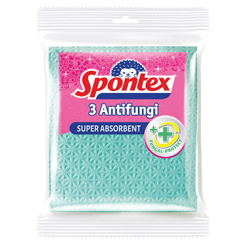 SPONTEX Antifungi Antibakteriální houbová utěrka 3 kusy (Houbičky na nádobí a hadříky)