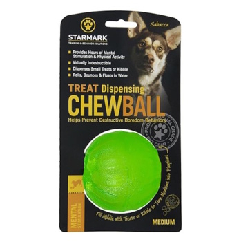STARMARK Chew ball Gumový míč pro psy zelený 1 ks, Velikost: L