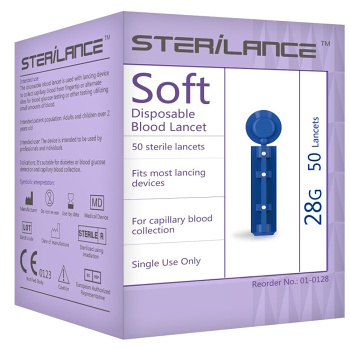 STERILANCE Lancety 28G pro glukometr Easygluco a GlucoLab 50 kusů (Sterilní lancety)