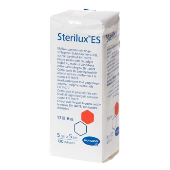 STERILUX ES Gázové kompresy nesterilní 5x5 cm 100 kusů (Krytí a hojení ran) - Nesterilní