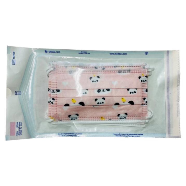 E-shop STERIWUND Rouška dětská růžová s gumičkami 5 kusů