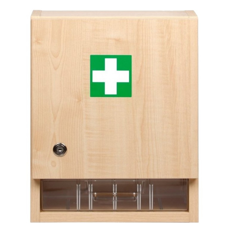 Levně STOPAŘ Nástěnná lékárnička velká dřevěná prázdná 40 x 32 x 17