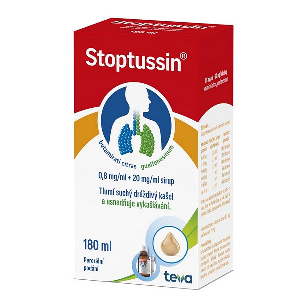 STOPTUSSIN POR 0,8MG/ML+20MG/ML SIR 1X180ML