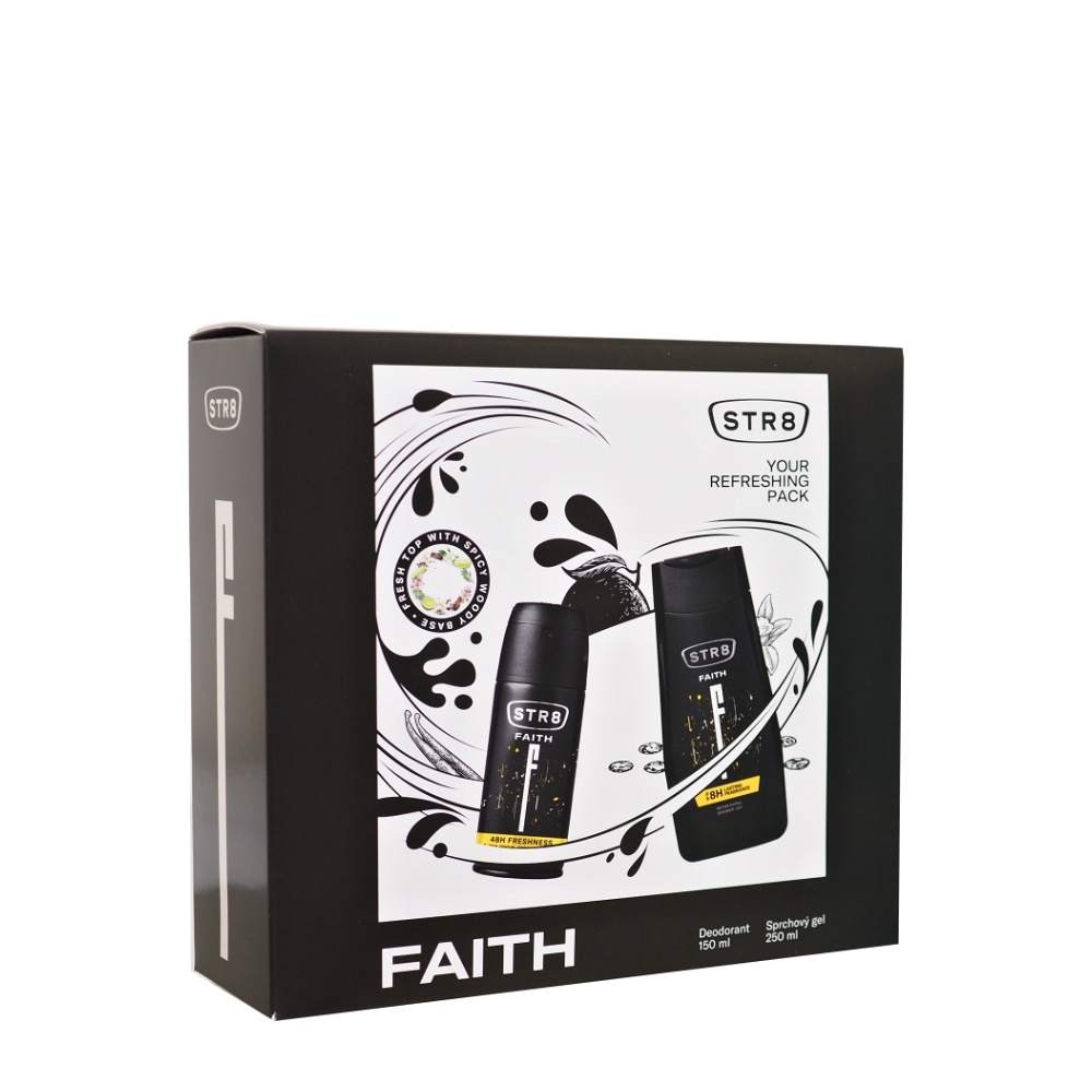 Levně STR8 Faith Sprchový gel 250 ml + deodorant 150 ml Dárkové balení