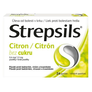 STREPSILS Citron bez cukru 24 pastilek