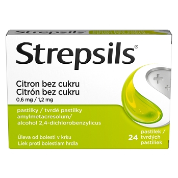 STREPSILS Citron bez cukru 24 pastilek (Bolest v krku) - Vícesložkové