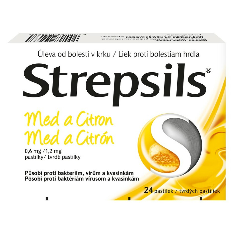 Levně STREPSILS Med a citron 0,6 mg 24 pastilek