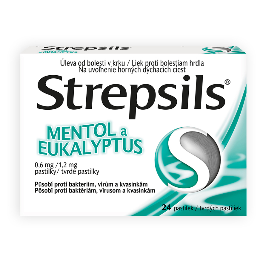 Levně STREPSILS Mentol a Eukalyptus 24 pastilek