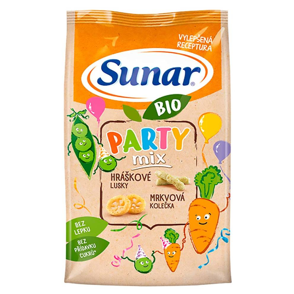 Levně SUNAR Party mix křupky mrkvové a hráškové BIO 45 g