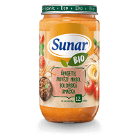 SUNAR Bio příkrm špagety hovězí maso boloňská omáčka 12m+ 235 g