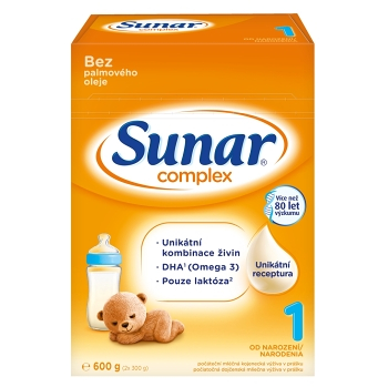 SUNAR Complex 1 Počáteční kojenecké mléko od 0 - 6 měsíců 600 g