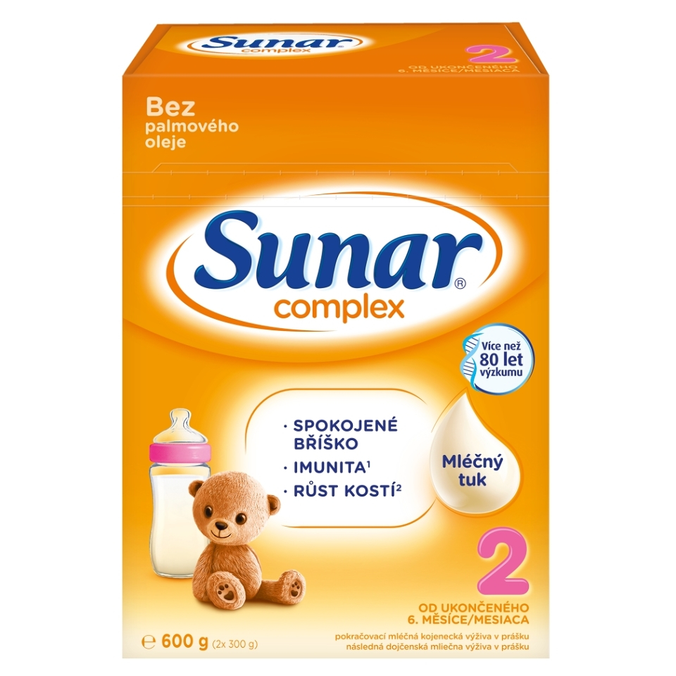 Fotografie SUNAR Complex 2 Pokračovací batolecí mléko od 6 měsíce 600 g Sunar