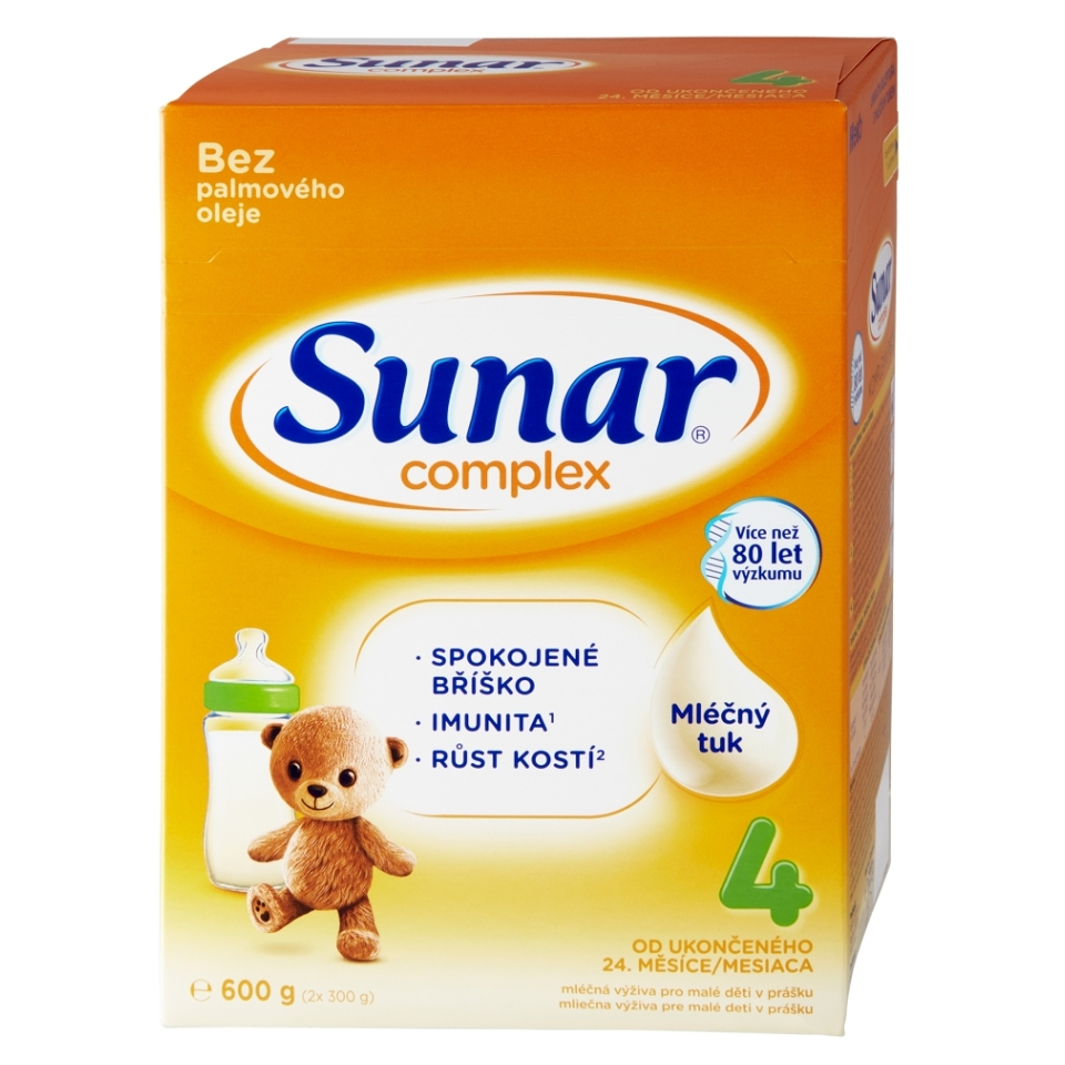 Fotografie SUNAR Complex 4 Pokračovací batolecí mléko od 24 měsíců 600 g Sunar