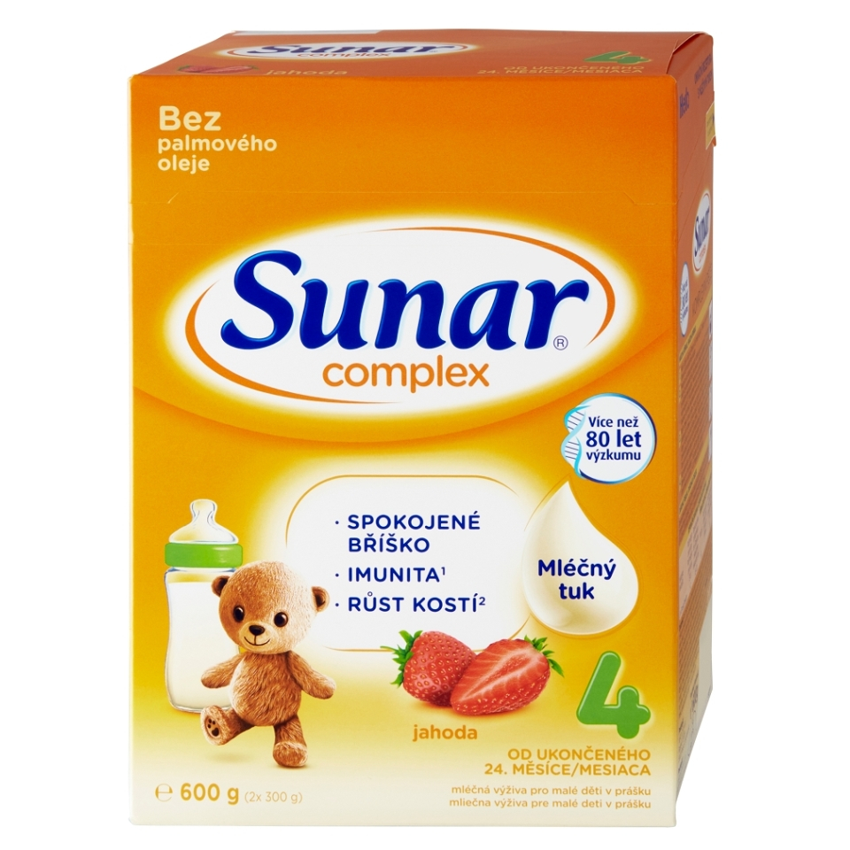 E-shop SUNAR Complex 4 batolecí mléko jahoda od 24 měsíců 600 g