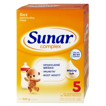 SUNAR Complex 5 Pokračovací mléko pro malé děti od 36 měsíců 600 g