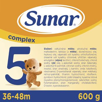 SUNAR Complex 5 dětské mléko od 36 měsíců 600 g
