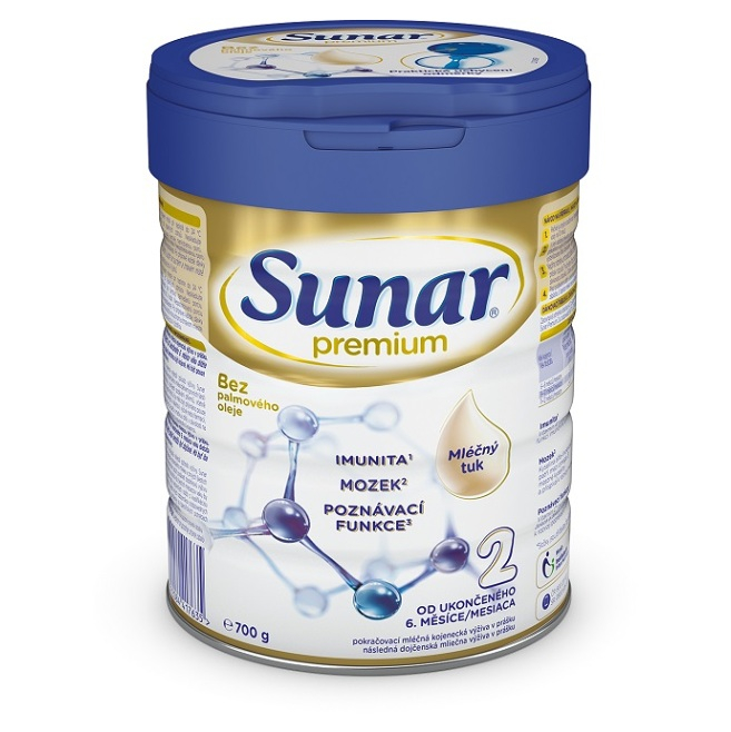 Fotografie SUNAR Premium 2 pokračovací mléko od ukončeného 6 měsíce 700 g Sunar