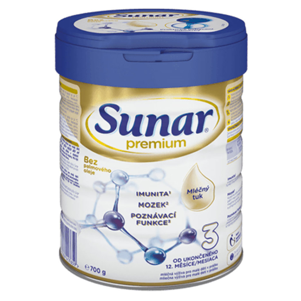 E-shop SUNAR Premium 3 batolecí mléko od ukončeného 12. měsíce 700 g