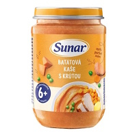 SUNAR Příkrm batátová kaše s krůtím masem 6m+190 g