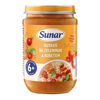 SUNAR Příkrm kuskus se zeleninou a kuřetem 6m+ 190 g