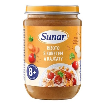 SUNAR Příkrm rizoto s kuřetem a rajčaty 8m+ 190 g (Masozeleninové příkrmy)