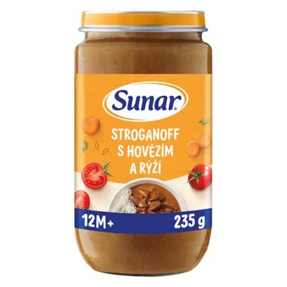 SUNAR Příkrm stroganov s hovězím a rýží 12m+ 235 g