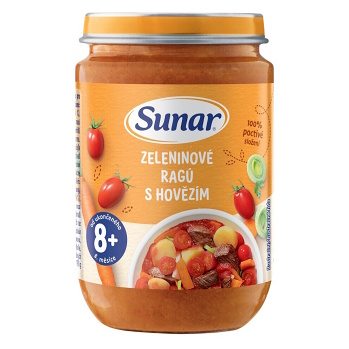 SUNAR Příkrm zeleninové ragú s hovězím masem 8m+ 190 g (Masozeleninové příkrmy)