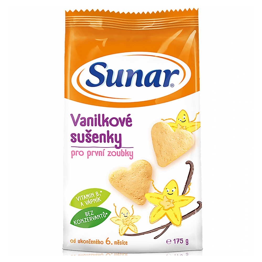 Levně SUNAR Vanilkové sušenky pro děti 6m+ 175 g