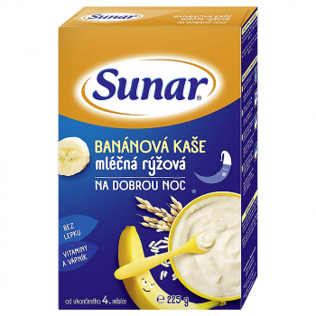 SUNAR Kašička mléčná rýžová na dobrou noc Banánová 225 g