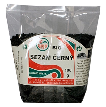 SUNFOOD Sezamové semínko černé BIO 100 g (Sezamová semínka) - BIO