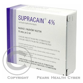 SUPRACAIN 4%  10X2ML Injekční roztok