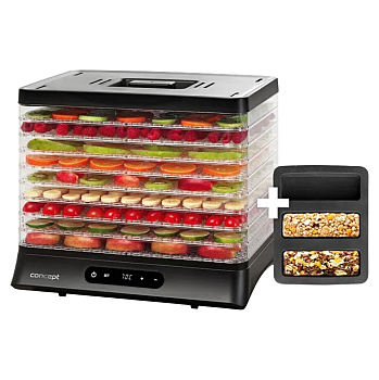 CONCEPT SO2042 Sušička ovoce digitální (Sušičky ovoce) - Automatické, Digitální, Elektrické, Kuchyňské, S termoregulací, Do zásuvky, Časovač