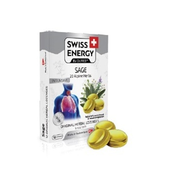 SWISS ENERGY pastilky s 20 bylinami a šalvějí 12 pastilek, expirace