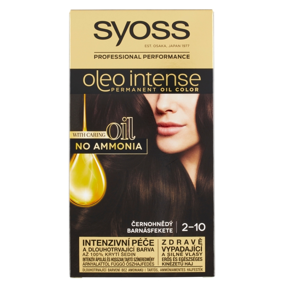 Levně SYOSS Oleo Intense Barva na vlasy 2-10 Černohnědý, poškozený obal