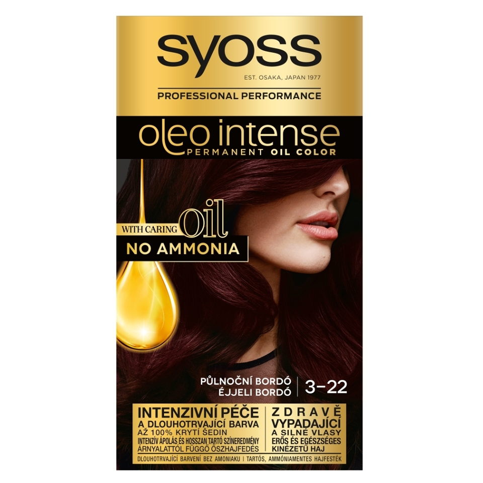 Levně SYOSS Oleo Intense Barva na vlasy 3-22 Půlnoční bordó