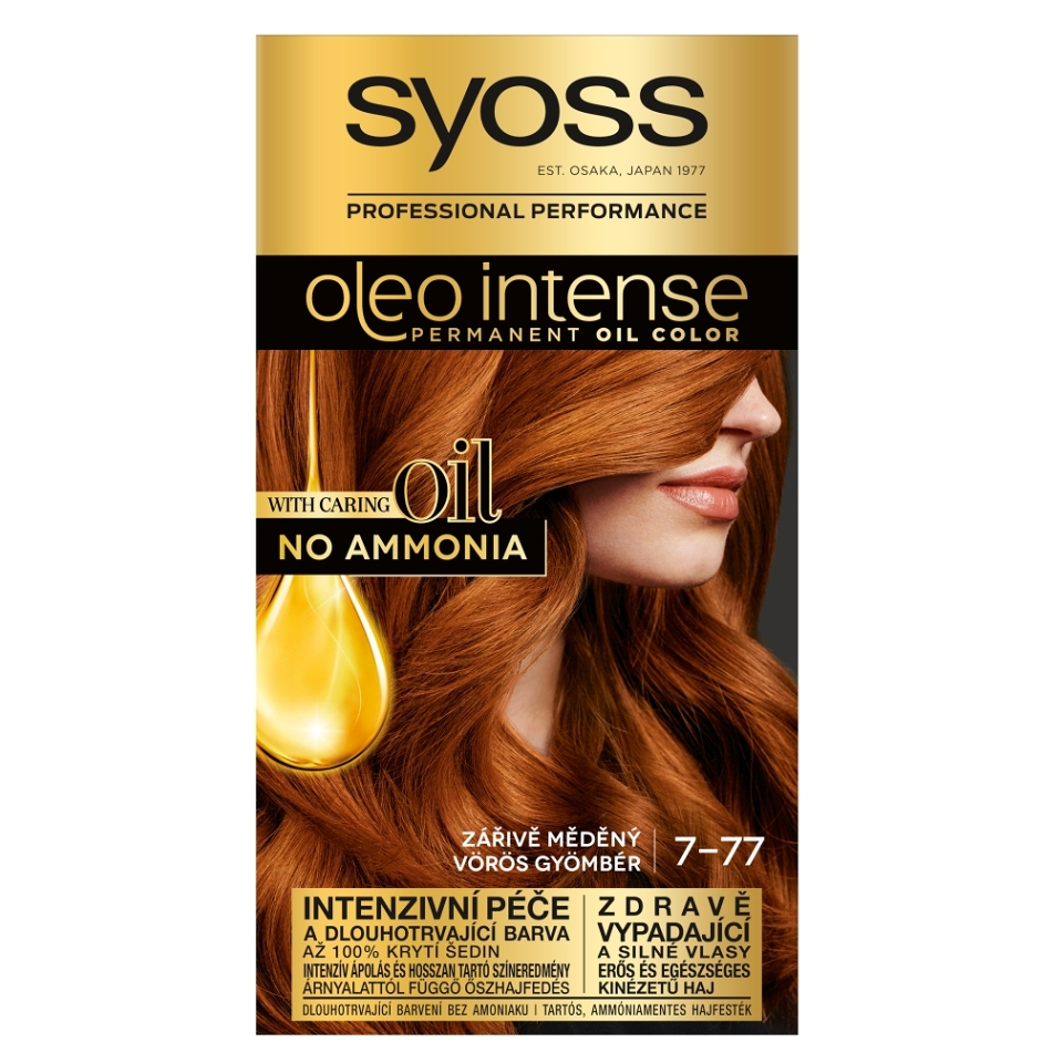 Levně SYOSS Oleo Intense Barva na vlasy 7-77 Zářivě měděný